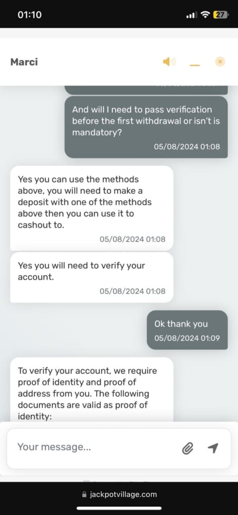 Jackpot Village support