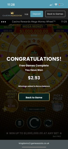 Casino Kingdom win