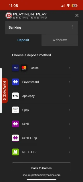 platinum play casino withdraw