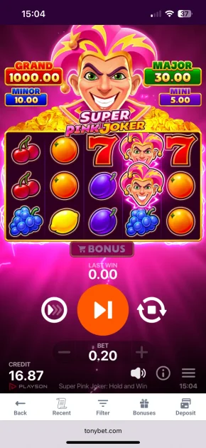 Tonybet Casino game