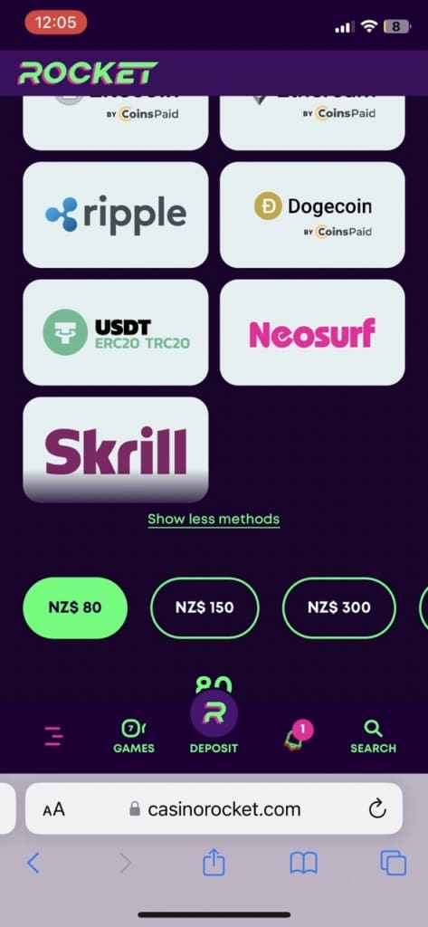 casino rocket deposit