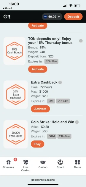 Golden Reels Casino Deposit