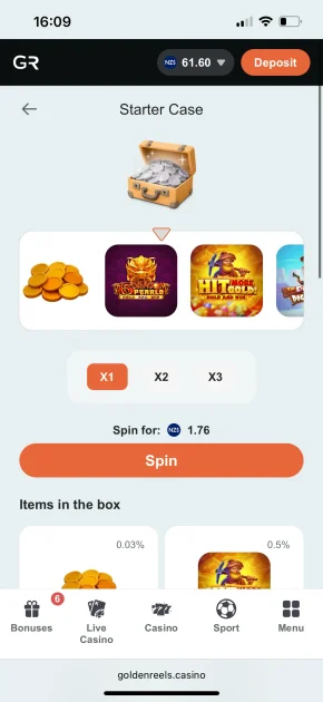 Golden Reels Casino Bonus