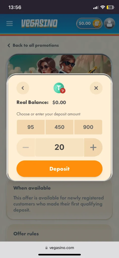 Vegasino Casino payment