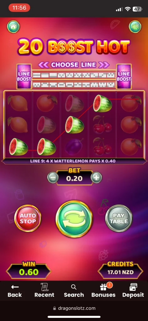 DragonSlots casino game