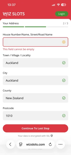 wiz slots casino registration
