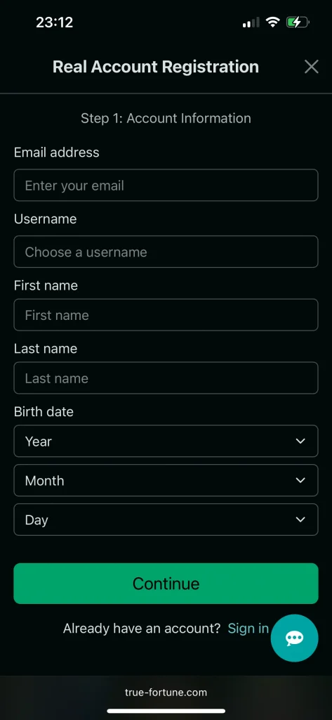 True Fortune Casino Registration