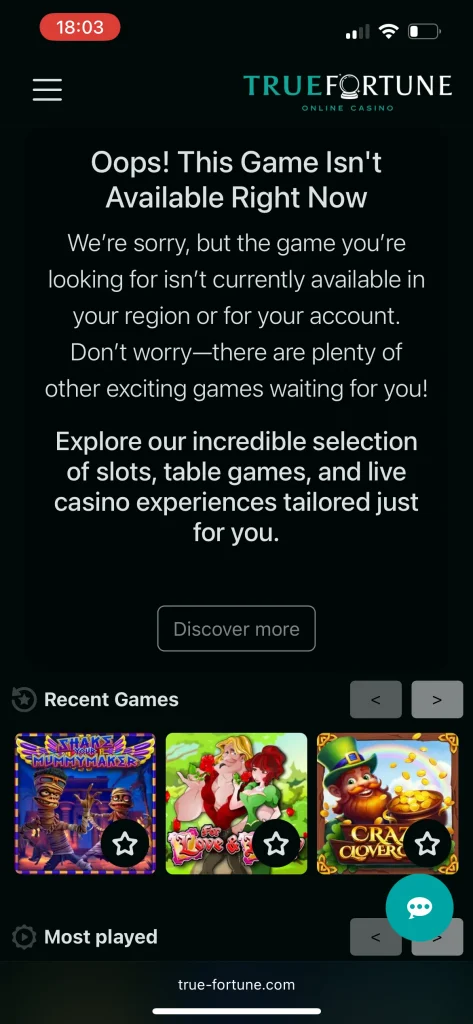 True Fortune Casino Game