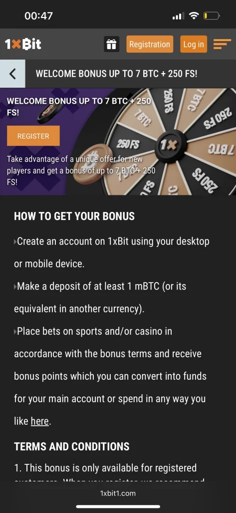 1xbit casino bonus