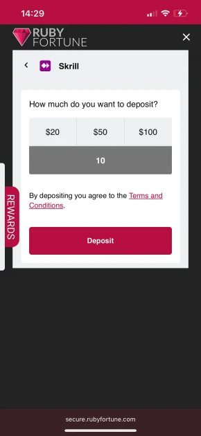 ruby fortune casino deposit