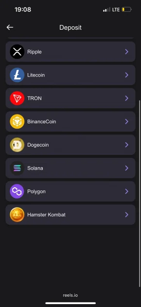 Reels.io casino deposit