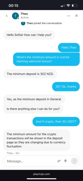 Play Mojo Casino support